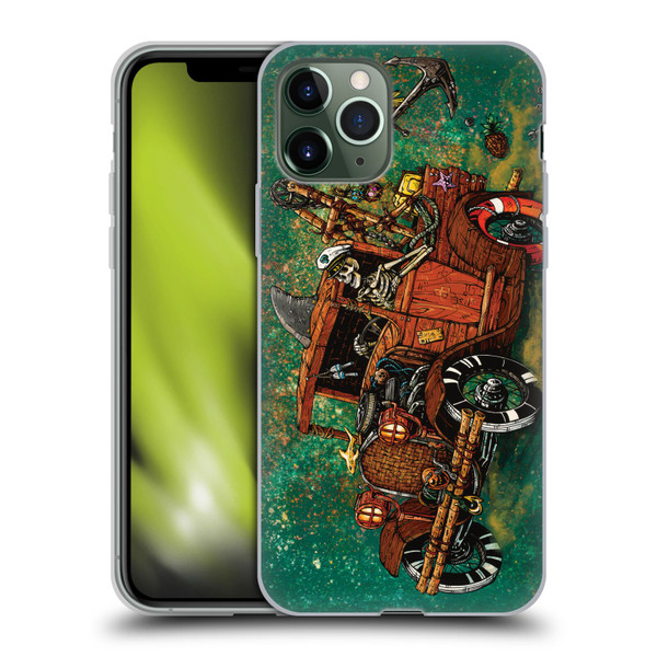 David Lozeau Skeleton Grunge Tiki Towing Soft Gel Case for Apple iPhone 11 Pro