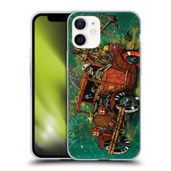 David Lozeau Skeleton Grunge Tiki Towing Soft Gel Case for Apple iPhone 12 Mini
