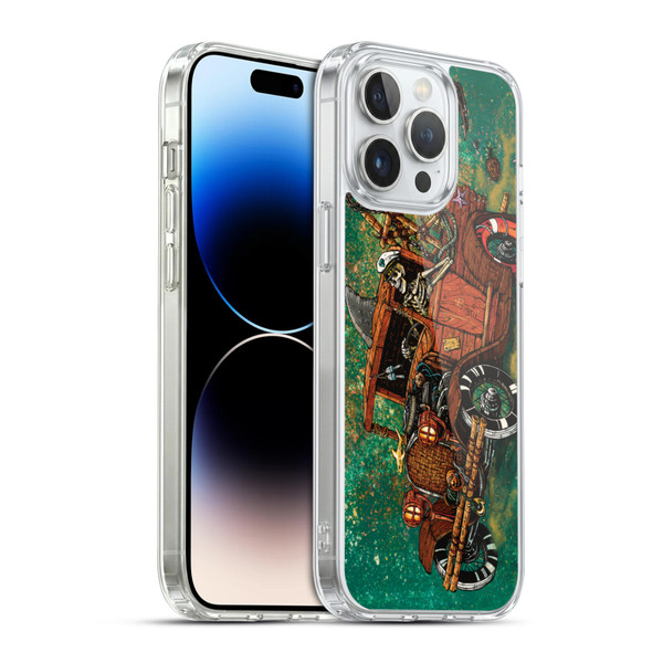 David Lozeau Skeleton Grunge Tiki Towing Soft Gel Case for Apple iPhone 14 Pro Max & MagSafe