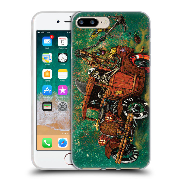 David Lozeau Skeleton Grunge Tiki Towing Soft Gel Case for Apple iPhone 7 Plus / iPhone 8 Plus