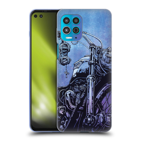 David Lozeau Skeleton Grunge Motorcycle Soft Gel Case for Motorola Moto G100