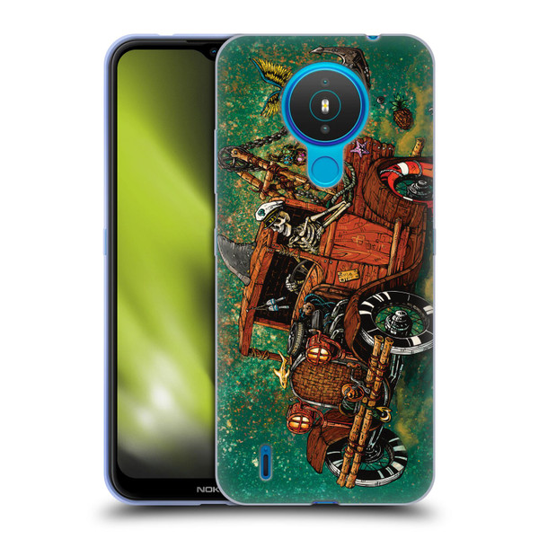 David Lozeau Skeleton Grunge Tiki Towing Soft Gel Case for Nokia 1.4