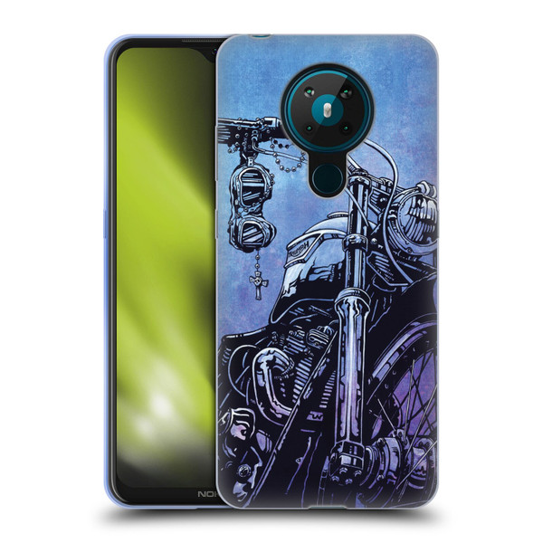 David Lozeau Skeleton Grunge Motorcycle Soft Gel Case for Nokia 5.3