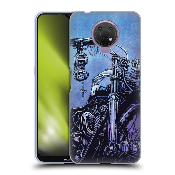 David Lozeau Skeleton Grunge Motorcycle Soft Gel Case for Nokia G10