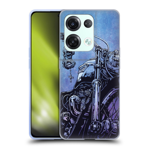 David Lozeau Skeleton Grunge Motorcycle Soft Gel Case for OPPO Reno8 Pro
