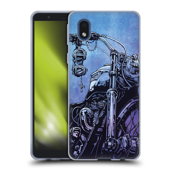 David Lozeau Skeleton Grunge Motorcycle Soft Gel Case for Samsung Galaxy A01 Core (2020)