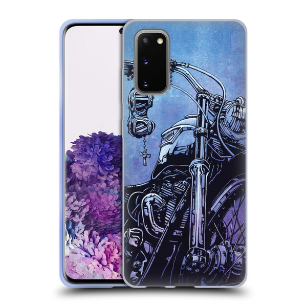 David Lozeau Skeleton Grunge Motorcycle Soft Gel Case for Samsung Galaxy S20 / S20 5G