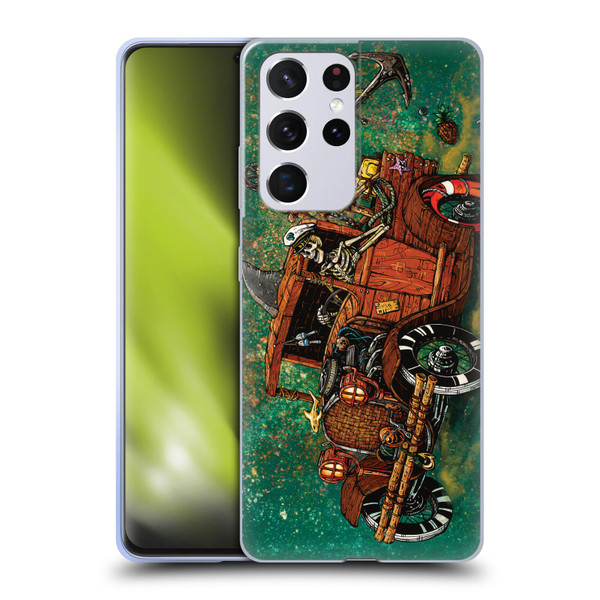 David Lozeau Skeleton Grunge Tiki Towing Soft Gel Case for Samsung Galaxy S21 Ultra 5G