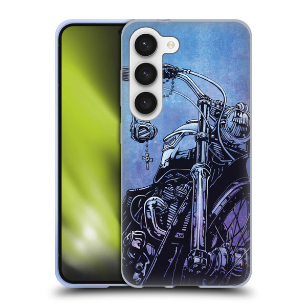 David Lozeau Skeleton Grunge Motorcycle Soft Gel Case for Samsung Galaxy S23 5G