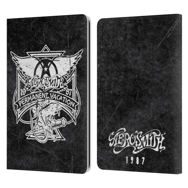 Aerosmith Black And White 1987 Permanent Vacation Leather Book Wallet Case Cover For Amazon Kindle Paperwhite 1 / 2 / 3