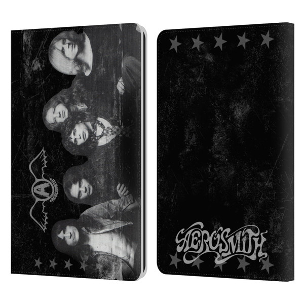 Aerosmith Black And White Vintage Photo Leather Book Wallet Case Cover For Amazon Kindle Paperwhite 1 / 2 / 3