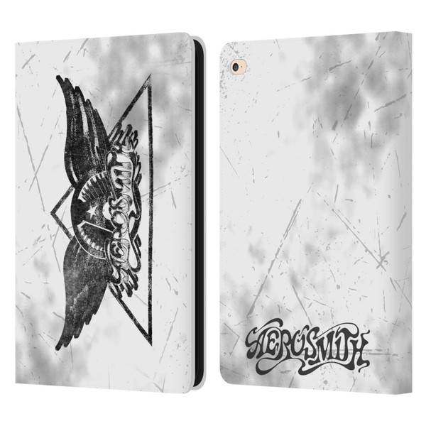 Aerosmith Black And White Triangle Winged Logo Leather Book Wallet Case Cover For Apple iPad Air 2 (2014)