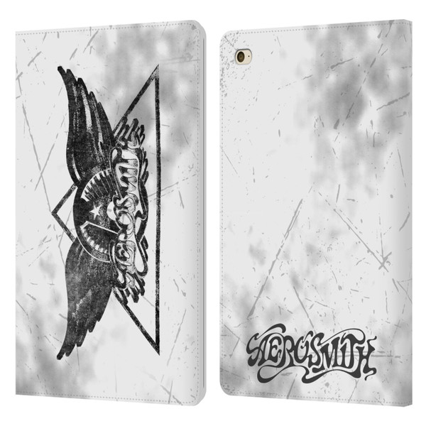 Aerosmith Black And White Triangle Winged Logo Leather Book Wallet Case Cover For Apple iPad mini 4