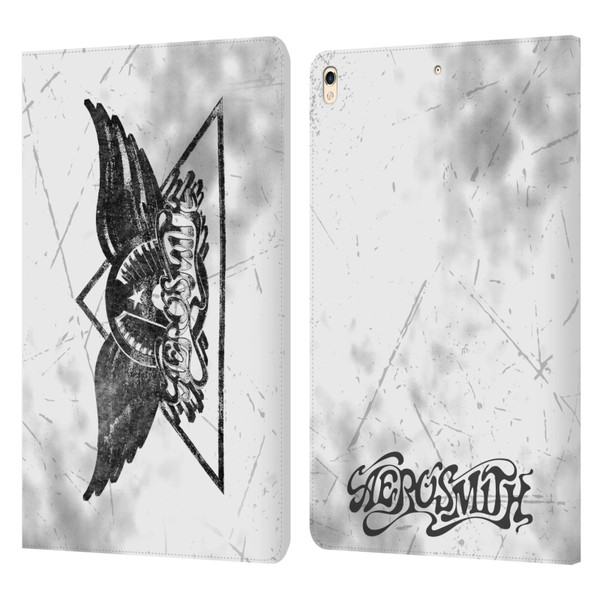 Aerosmith Black And White Triangle Winged Logo Leather Book Wallet Case Cover For Apple iPad Pro 10.5 (2017)