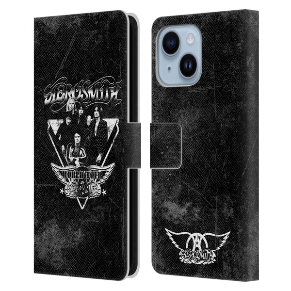 Aerosmith Black And White World Tour Leather Book Wallet Case Cover For Apple iPhone 14 Plus
