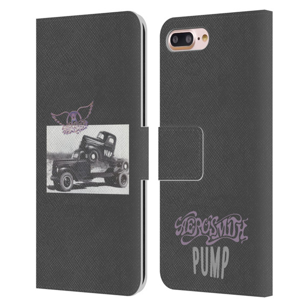 Aerosmith Black And White The Pump Leather Book Wallet Case Cover For Apple iPhone 7 Plus / iPhone 8 Plus