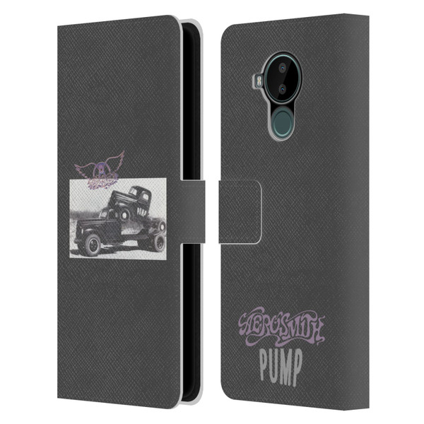 Aerosmith Black And White The Pump Leather Book Wallet Case Cover For Nokia C30