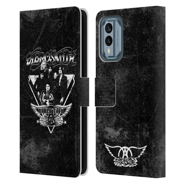 Aerosmith Black And White World Tour Leather Book Wallet Case Cover For Nokia X30