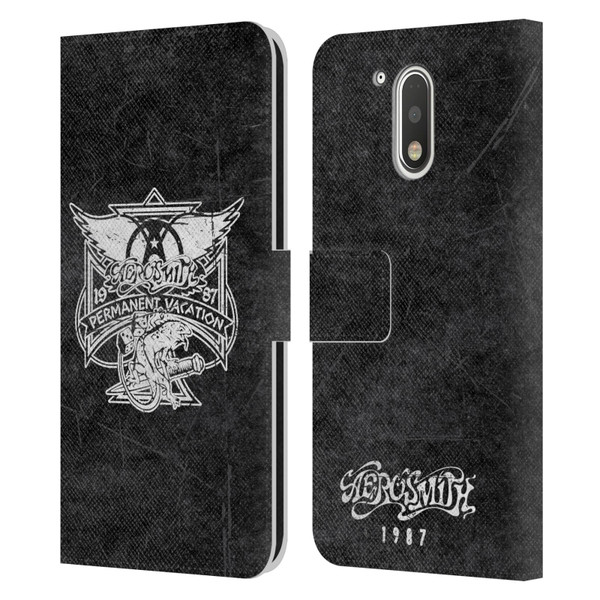Aerosmith Black And White 1987 Permanent Vacation Leather Book Wallet Case Cover For Motorola Moto G41