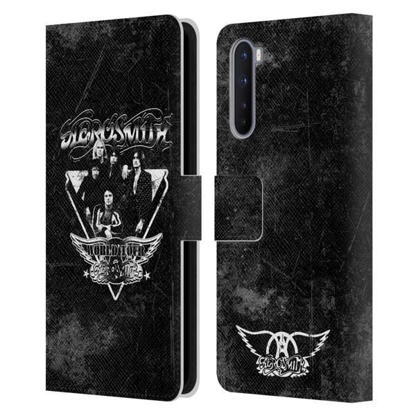 Aerosmith Black And White World Tour Leather Book Wallet Case Cover For OnePlus Nord 5G