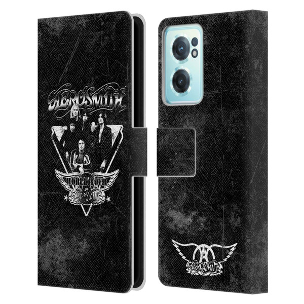 Aerosmith Black And White World Tour Leather Book Wallet Case Cover For OnePlus Nord CE 2 5G
