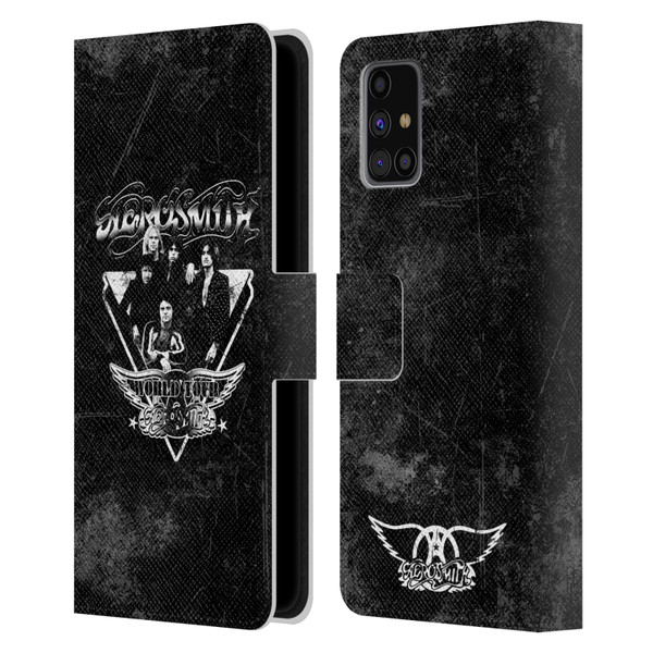 Aerosmith Black And White World Tour Leather Book Wallet Case Cover For Samsung Galaxy M31s (2020)