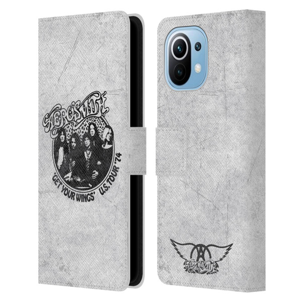 Aerosmith Black And White Get Your Wings US Tour Leather Book Wallet Case Cover For Xiaomi Mi 11