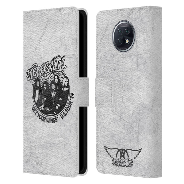 Aerosmith Black And White Get Your Wings US Tour Leather Book Wallet Case Cover For Xiaomi Redmi Note 9T 5G