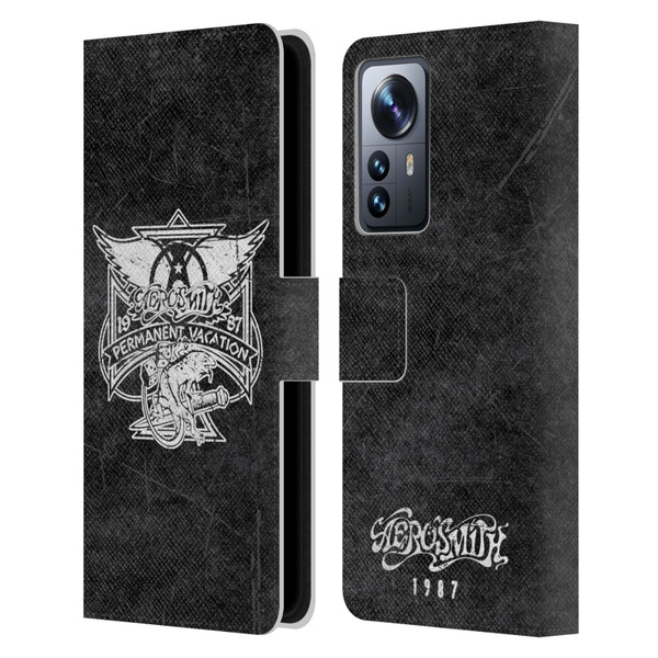 Aerosmith Black And White 1987 Permanent Vacation Leather Book Wallet Case Cover For Xiaomi 12 Pro