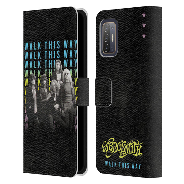 Aerosmith Classics Walk This Way Leather Book Wallet Case Cover For HTC Desire 21 Pro 5G