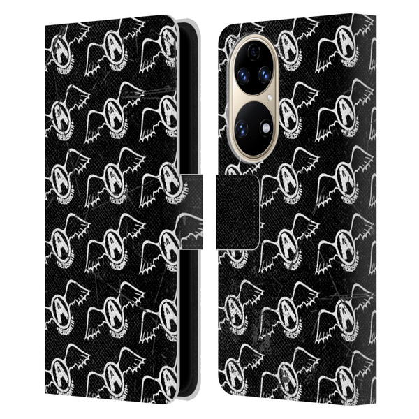 Aerosmith Classics Logo Pattern Leather Book Wallet Case Cover For Huawei P50