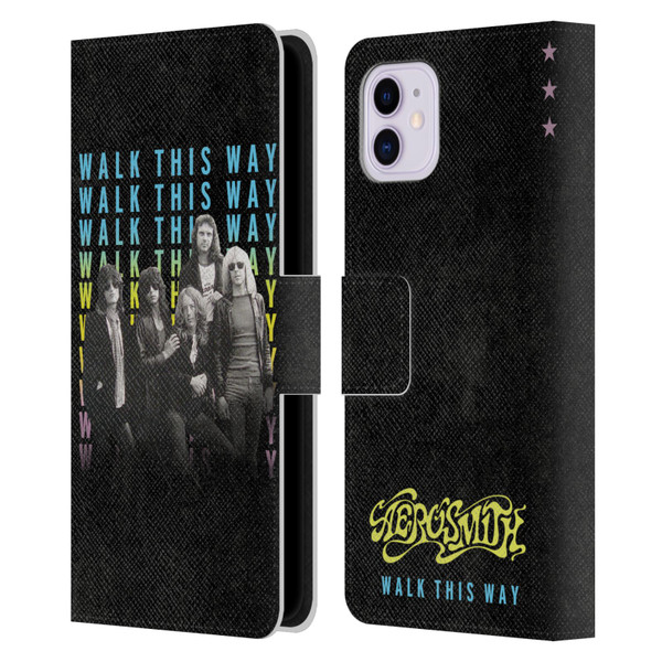 Aerosmith Classics Walk This Way Leather Book Wallet Case Cover For Apple iPhone 11