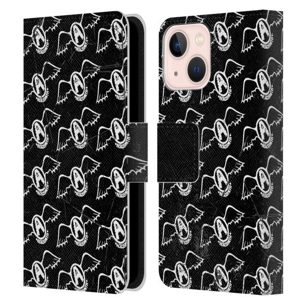 Aerosmith Classics Logo Pattern Leather Book Wallet Case Cover For Apple iPhone 13 Mini