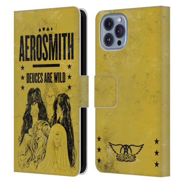 Aerosmith Classics Deuces Are Wild Leather Book Wallet Case Cover For Apple iPhone 14