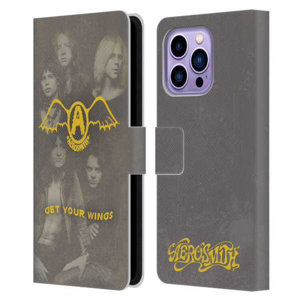 Aerosmith Classics Get Your Wings Leather Book Wallet Case Cover For Apple iPhone 14 Pro Max