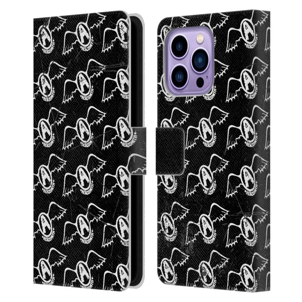 Aerosmith Classics Logo Pattern Leather Book Wallet Case Cover For Apple iPhone 14 Pro Max