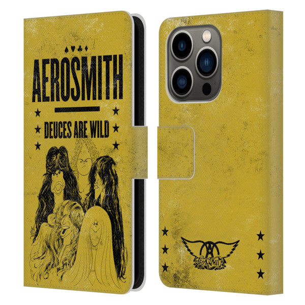 Aerosmith Classics Deuces Are Wild Leather Book Wallet Case Cover For Apple iPhone 14 Pro