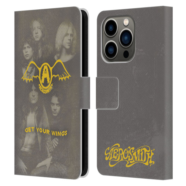 Aerosmith Classics Get Your Wings Leather Book Wallet Case Cover For Apple iPhone 14 Pro