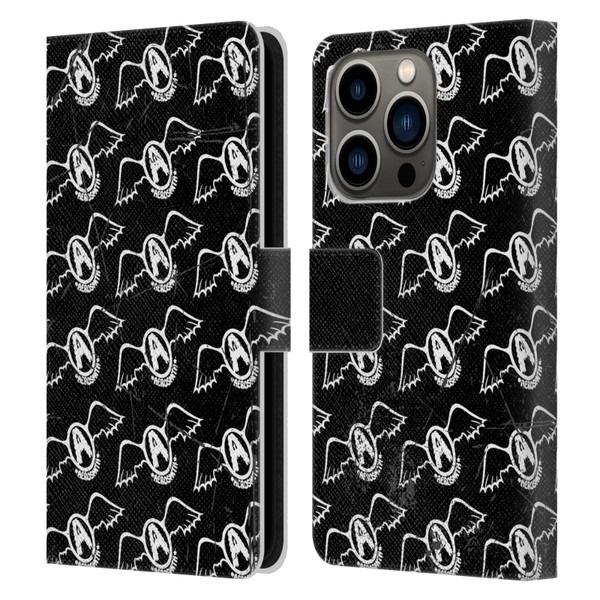Aerosmith Classics Logo Pattern Leather Book Wallet Case Cover For Apple iPhone 14 Pro