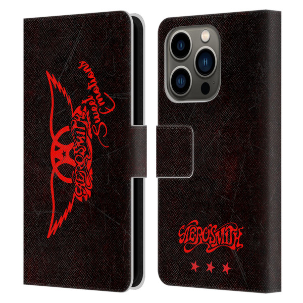 Aerosmith Classics Red Winged Sweet Emotions Leather Book Wallet Case Cover For Apple iPhone 14 Pro