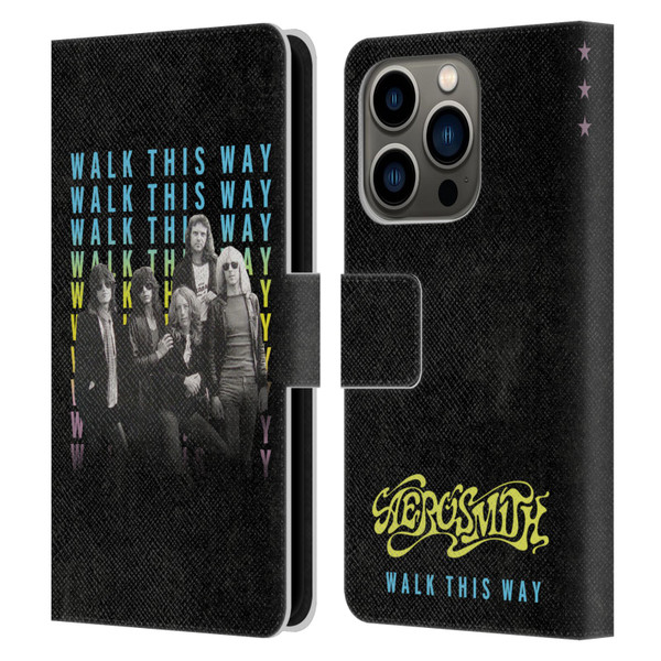 Aerosmith Classics Walk This Way Leather Book Wallet Case Cover For Apple iPhone 14 Pro