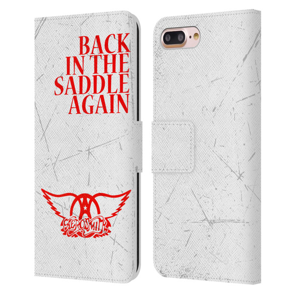 Aerosmith Classics Back In The Saddle Again Leather Book Wallet Case Cover For Apple iPhone 7 Plus / iPhone 8 Plus