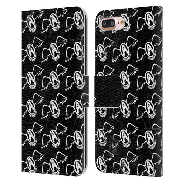 Aerosmith Classics Logo Pattern Leather Book Wallet Case Cover For Apple iPhone 7 Plus / iPhone 8 Plus