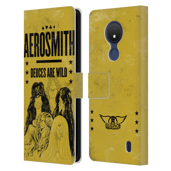 Aerosmith Classics Deuces Are Wild Leather Book Wallet Case Cover For Nokia C21