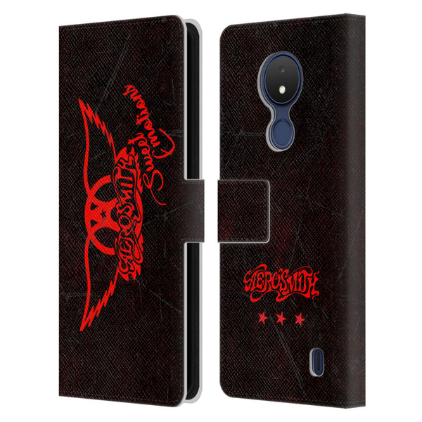 Aerosmith Classics Red Winged Sweet Emotions Leather Book Wallet Case Cover For Nokia C21