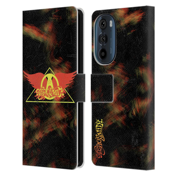 Aerosmith Classics Triangle Winged Leather Book Wallet Case Cover For Motorola Edge 30