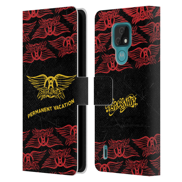 Aerosmith Classics Permanent Vacation Leather Book Wallet Case Cover For Motorola Moto E7