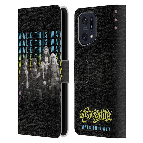Aerosmith Classics Walk This Way Leather Book Wallet Case Cover For OPPO Find X5