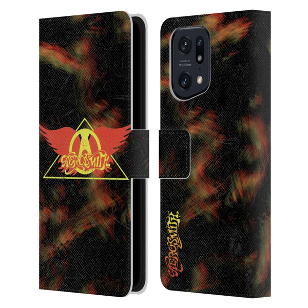 Aerosmith Classics Triangle Winged Leather Book Wallet Case Cover For OPPO Find X5 Pro