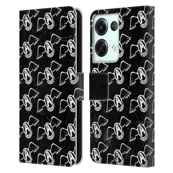 Aerosmith Classics Logo Pattern Leather Book Wallet Case Cover For OPPO Reno8 Pro